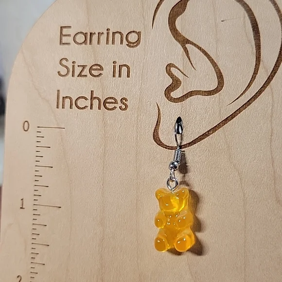 Gummy Bear Drop Earrings, orange - Picture 2 of 4